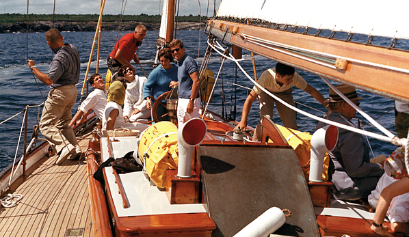 President Kennedy and friends on board the Manitou